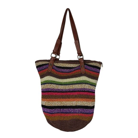 The Sak Alpine Hand Crochet Bucket Bag Multicolor Shoulder Bag Purse - Picture 4 of 8